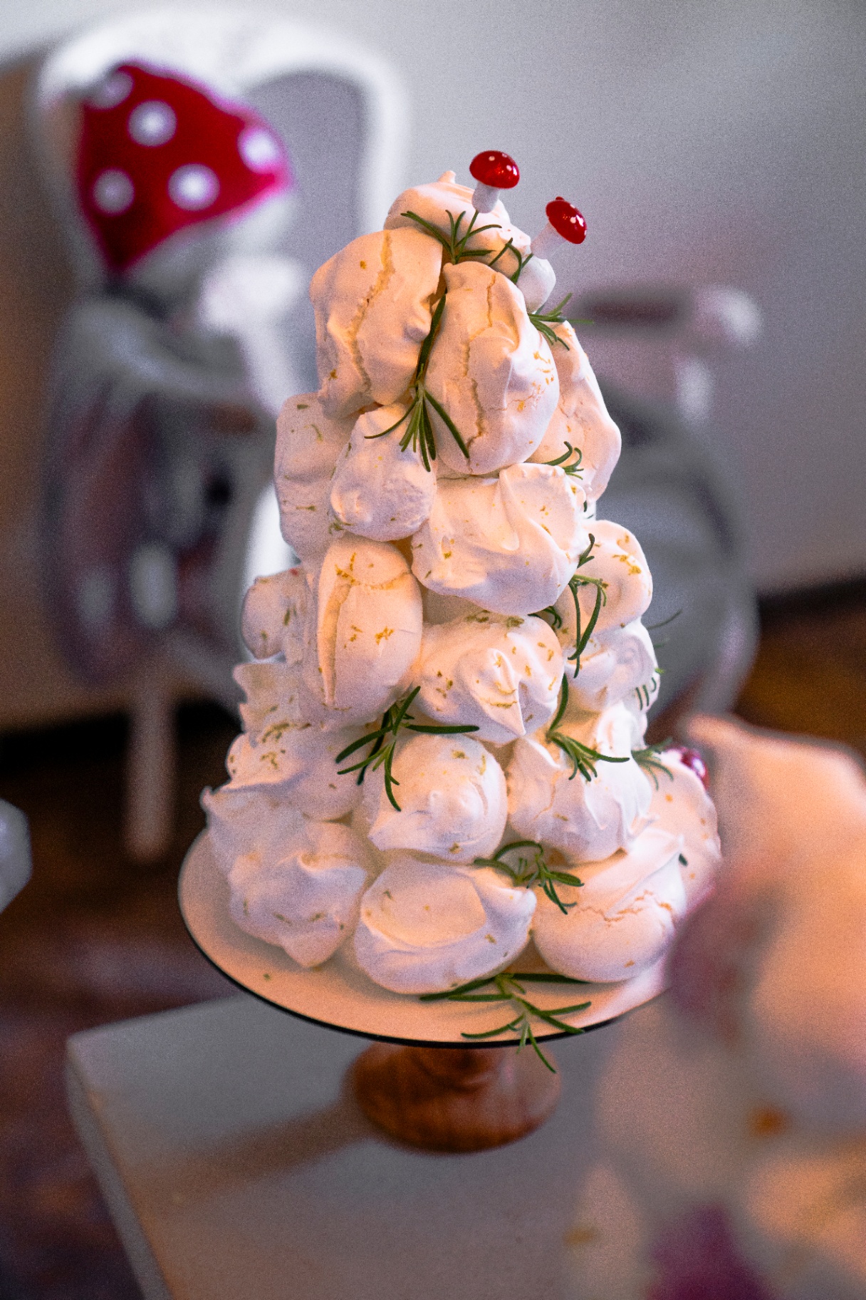 Árvore de merengue com alecrim